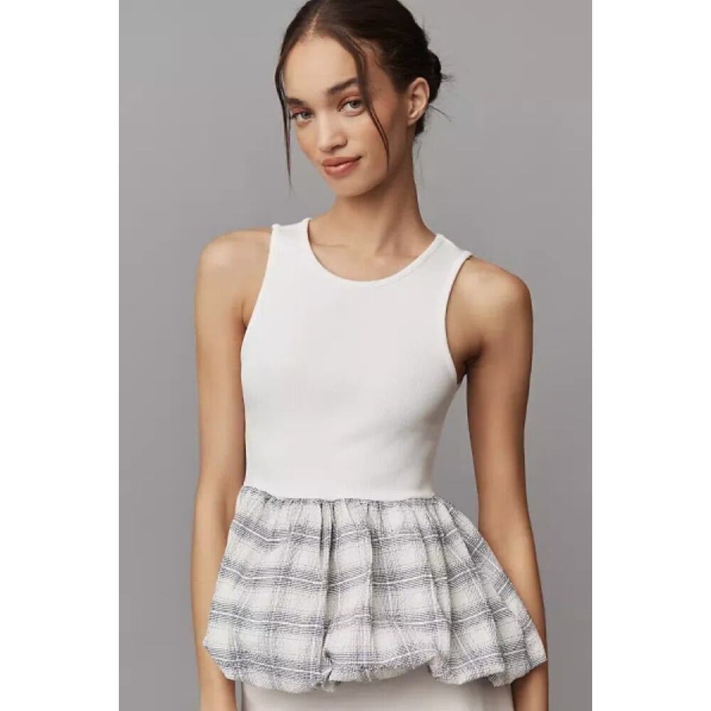 Maeve Anthropologie Bubble Peplum Tank Top NWT Size Large